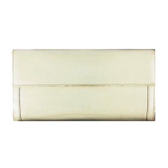 Gucci White Leather With Gold G Hinge Closure Vintage Wallet - Picture 2 of 8